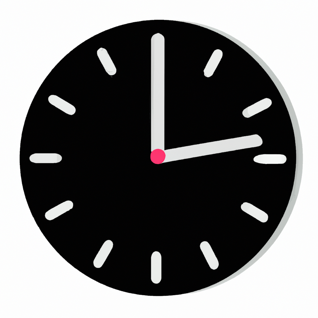 Minimal glossy clock icon representing time management courses